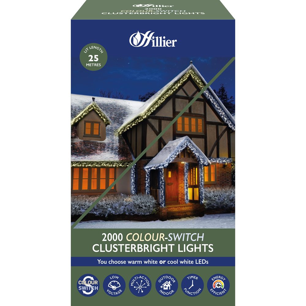 Clusters 2000 LED White / Warm White Christmas Lights 5052998057639